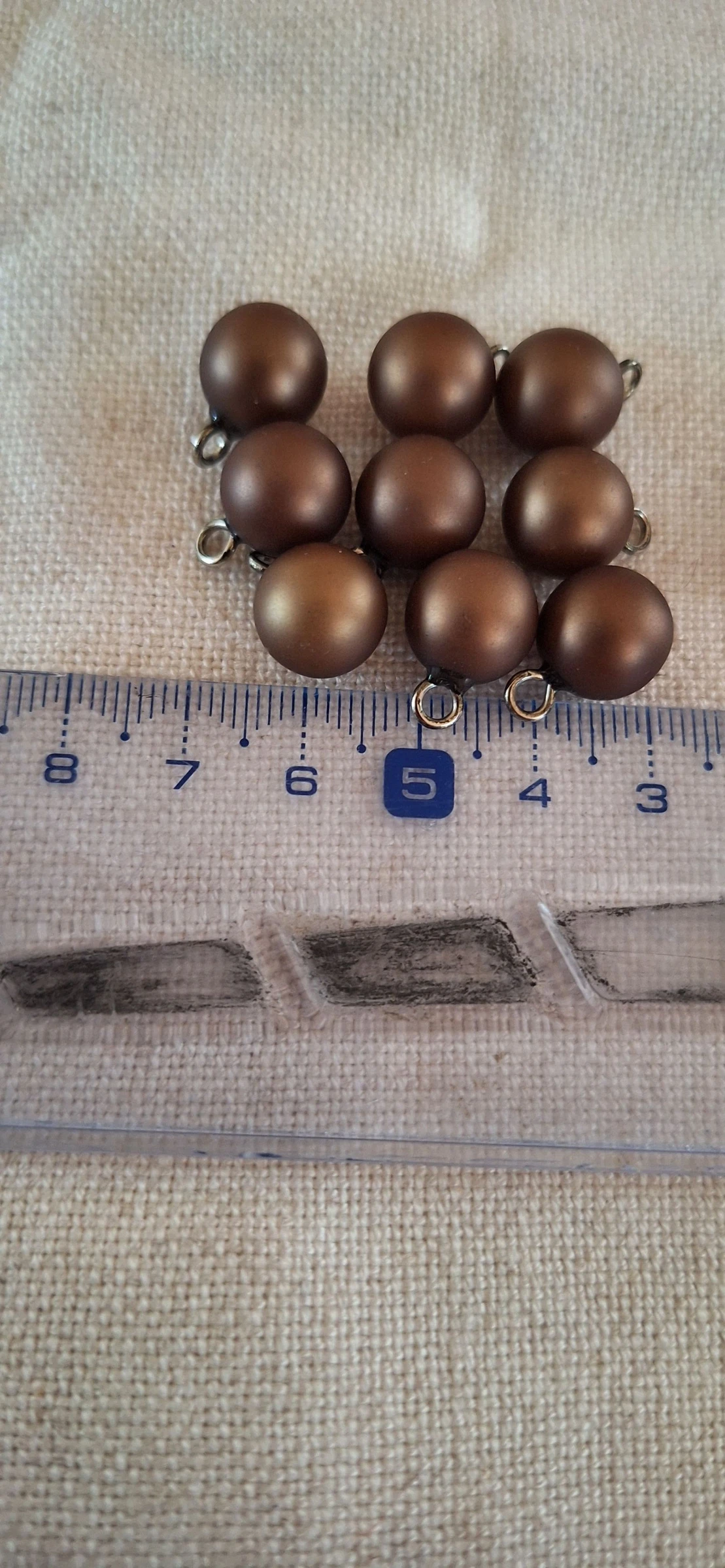 10 botones de 1 cm para coser imitación de perlas de cultivo color marrón – photo 3